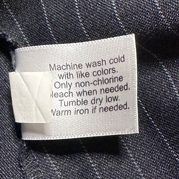 Lane Bryant Jacket Womens 14 Navy Blue Striped Moto Zip Up Ruffled Peplum Blazer - Picture 7 of 11